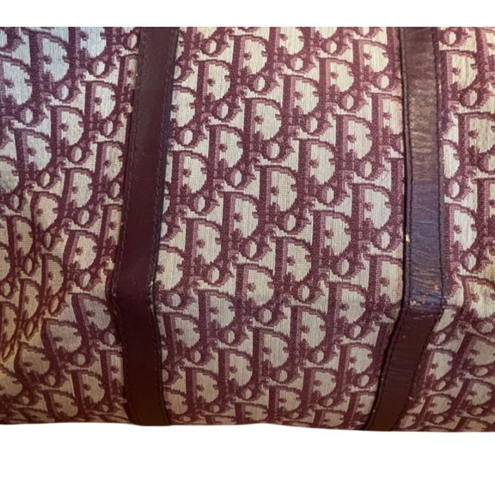 Christian Dior 48 Hour Bag in Burgandy and Leather with COA - Picture 3 of 14